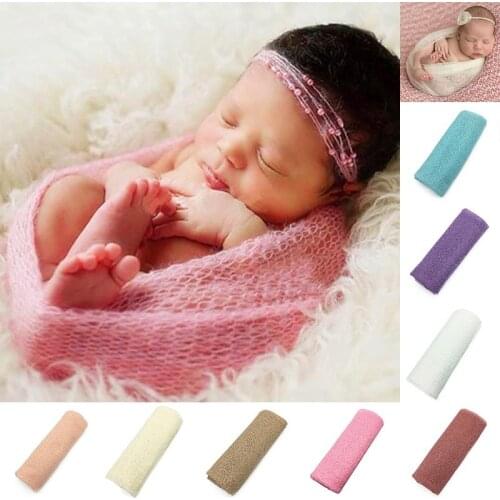 Multi-color shooting baby newborn photography props toddler boy bandaging solid baby photo props blanket soft blanket
