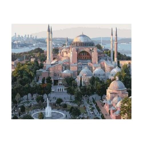 Saint Sophie Cathedral paint by numbers diy canvas wall decor hand painted picture printed drawing coloring by number