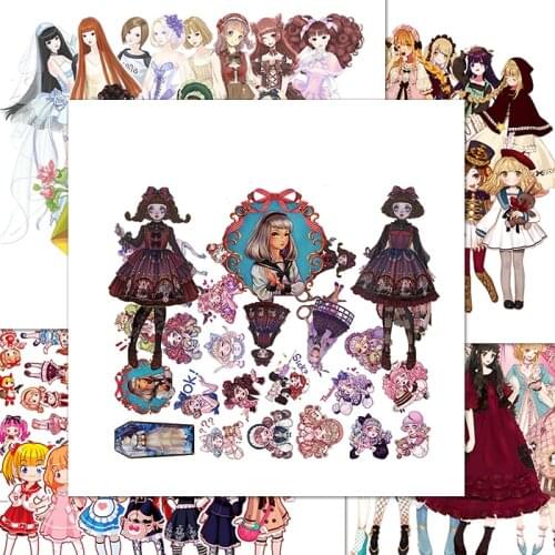 Girl cartoon stickers DIY scrapbooking journal phone week album diary happy plan decoration stickers