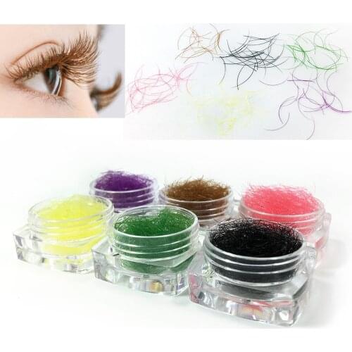 NEW 6 Colored False Eyelashes Loose Bulk Fake Eyelash C D curl 0.1mm 0.15mm 0.2mm/8-12mm Natural Eyelashes Extension Beauty Tool