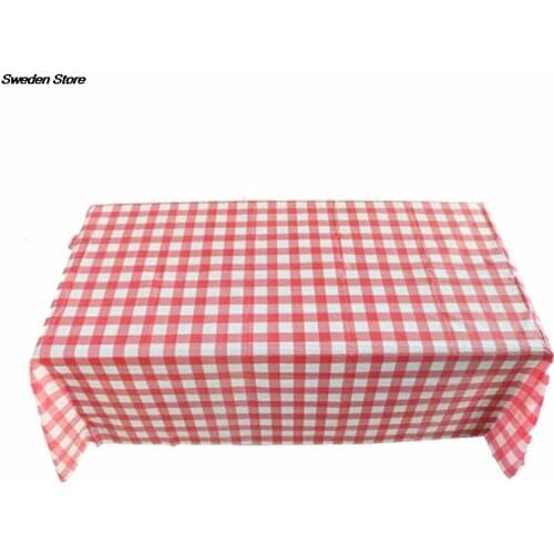 Outdoor Picnic BBQ Party Plastic Tablecloth Wipe Check Gingham Disposable Red Table Cloth 160cm*160cm