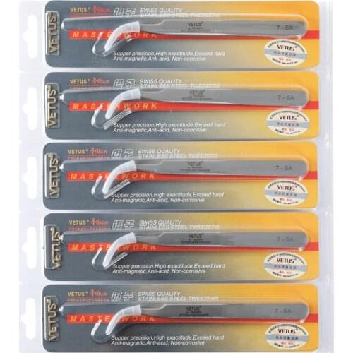 10pcs Per Lot Vetus Stainless Steel Eyelash Tweezers False Eyelash Tweezers