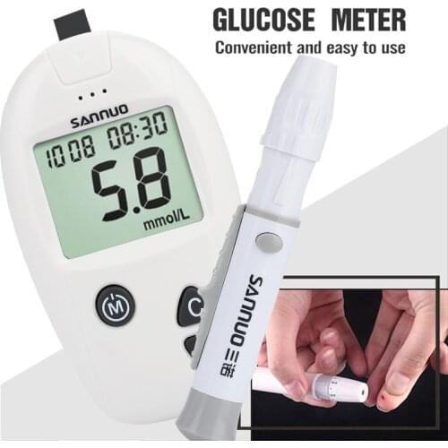 Portable Detection Analyzer Plastic Durable Health Blood Sugar Monitor Elder Monitoring System White Glucose Meter Test