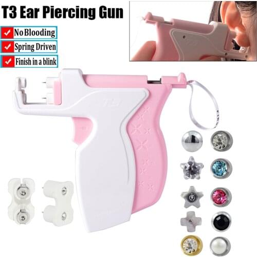 New Desgin T3 Professional Ear Piercing Gun Ear Piercing Tools Easy to Use Device Ear Cartilage Tragus Helix Piercing Stud