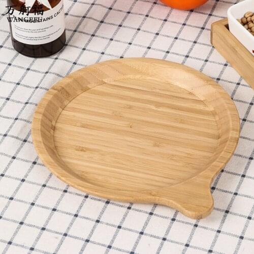 Korean-Style Simple Home Tableware Bamboo Circular Tray Plate Dim Sum Plate Fruit Tray placemats tableware
