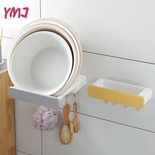 Self-Adhesive Washbasin Hooks Flexible Storage Rack Bathroom Washbasin Racks Bathroom Organizer Holder Kitchen Accessories Rack