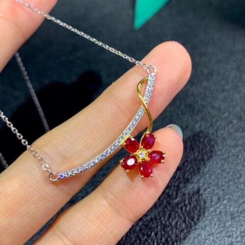 The Best Gift For Your Mother 100% Natural And Real Ruby Necklace 925 Sterling Silver For Men or Women