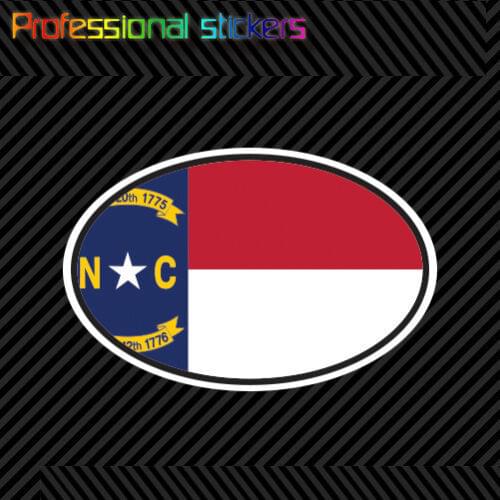 North Carolina State Flag Oval Sticker Die Cut Decal V4 NC Stickers for Car, RV, Laptops, Motorcycles