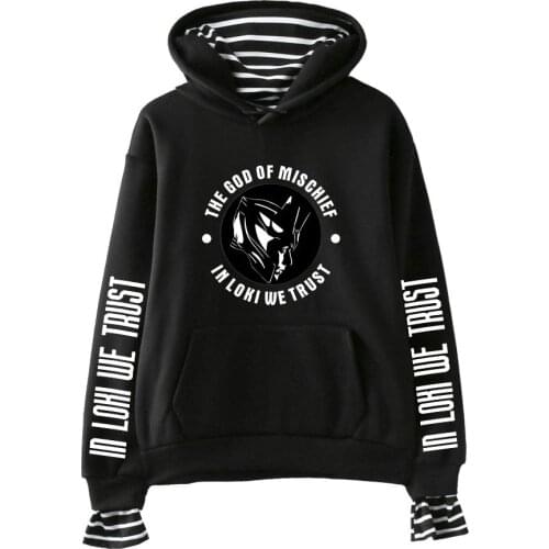 Thor LOKI Fake Two Hoodies Fashion Kpop Hoodies Sweatshirt 2021 Trend Street Casual Harajuku Streetwear Y2K Personality Clothes