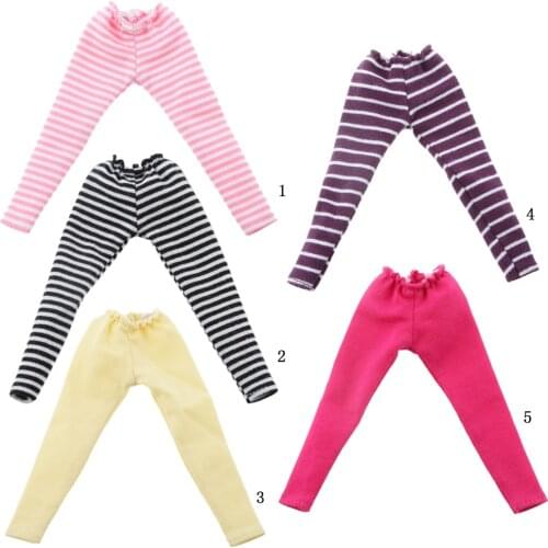 High Quality Cute 1/6 Pink/White Stripe Leggings Tights Pants for BJD Dolls Clothes Great Costome 12 inch/29cm Doll Accessory