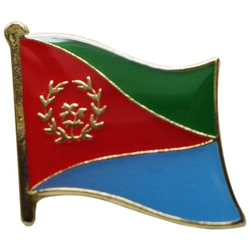 Eritrea flag single lapel pin badge+Iron plated brass+paints+epoxy+butterfly back button-Free shipping(350 pcs/lot)