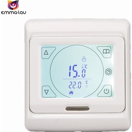 1Set LCD Digital Programmable Underfloor Heating Thermostat Smart Touch Screen Room Temperature Controller Switch +Sensor 5~90C