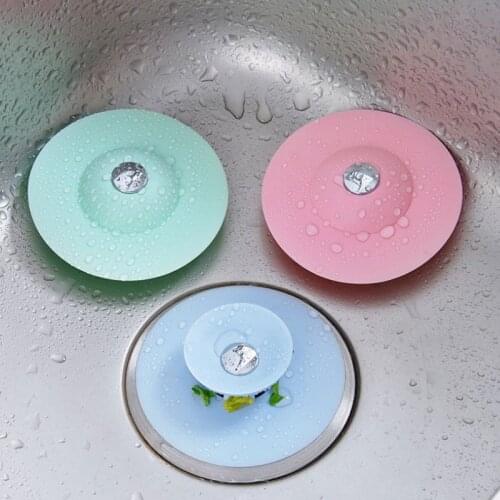 1pcs Sewer Outfall Strainer Kitchen Accessories Cozinha Silicone Sink Drain Bathtub Hair Filter Kitchen Tools Bathroom Gadgets-S