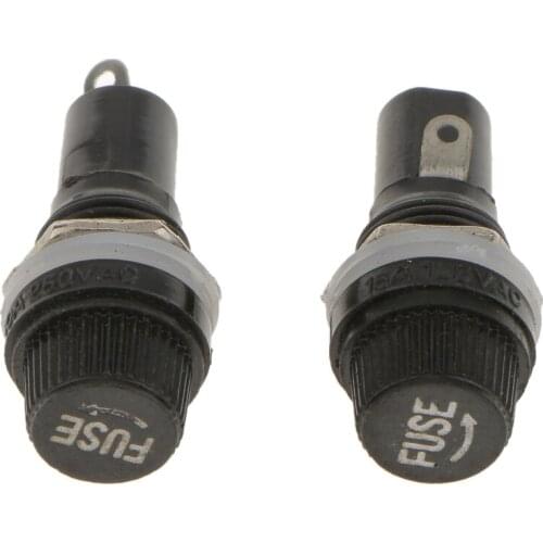 10pcs Chassis Panel Mount Fuse Holder Socket For 5*20 Glass Fuses 250V 10A