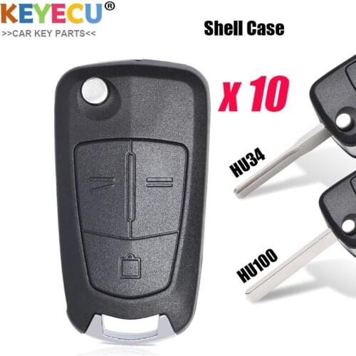 KEYECU 10PCS Flip Remote Folding Car Key Cover Fob Case Shell For Vauxhall Opel Vectra C Signum 2003 2004 2005 2006 2007 2008