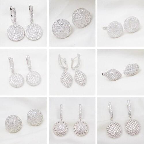 10 Styles Top Quality Wedding Hoop Earrings for Women and Lady AAA CZ Elegant Vintage Simple Daily Wear Jewelry 2021 New
