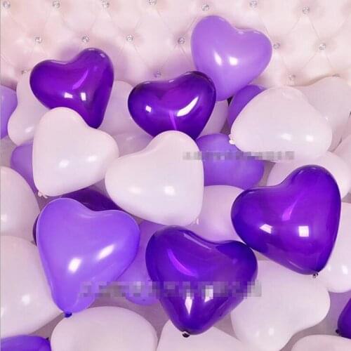 100pcs/lot Pearlite Balloon 12inch NO.8 2.2g Balloons Latex Heart Shape Ball Mixed Color Thick For Wedding Party Decorations