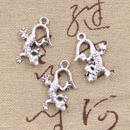 15pcs Charms Gecko Lizard 21x15mm Antique Tibetan Silver Color Pendant Findings Accessories DIY Vintage Choker Handmade Jewelry