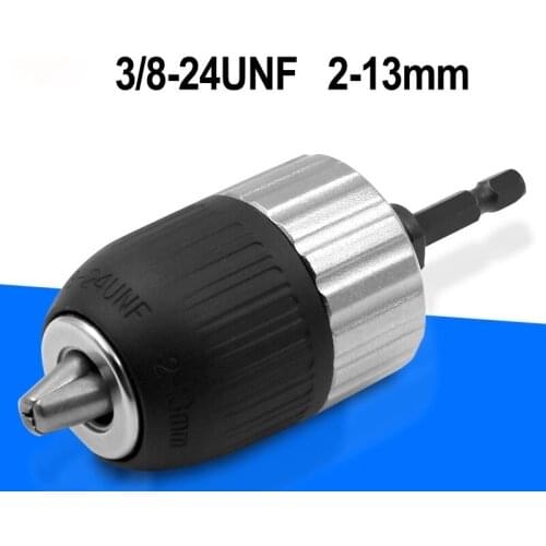 2-13mm Keyless Drill Chuck Screwdriver Impact Driver Adaptor 1/4" Hex Shank Drill Bit Tool Quick Change Adapter Drill Chuck tool