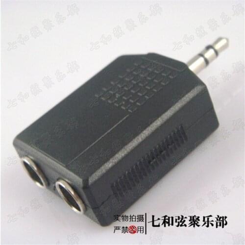 2Pcs/lot 3.5mm Stereo Plug Male To 2 x 6.35mm Female Audio Adapter for Bass guitar parts guitar accessories