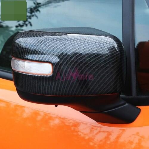 2016-2018 Carbon Fiber Color Door Mirror Cover Overlay Frame Panel Plate ABS Chrome Car Styling For Jeep Renegade Accessories