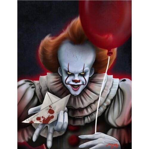 Full Square Round Drill 5d Diy Diamond Painting horror clown Embroidery mozaik puzzle Cross Stitch Wedding DecorationZP-2431