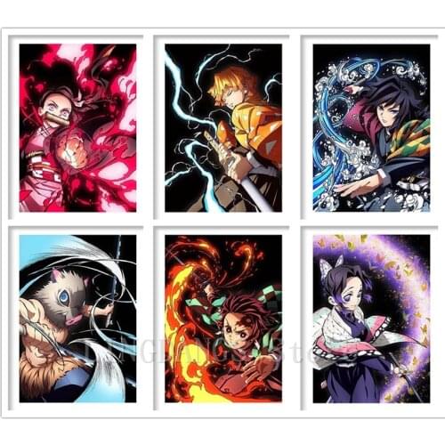 5D DIY Diamond Painting Japanese Anime Demon Slayer: Kimetsu No Yaiba Tanjiro Diamond Mosaic Embroidery Cross Stitch Home Decor