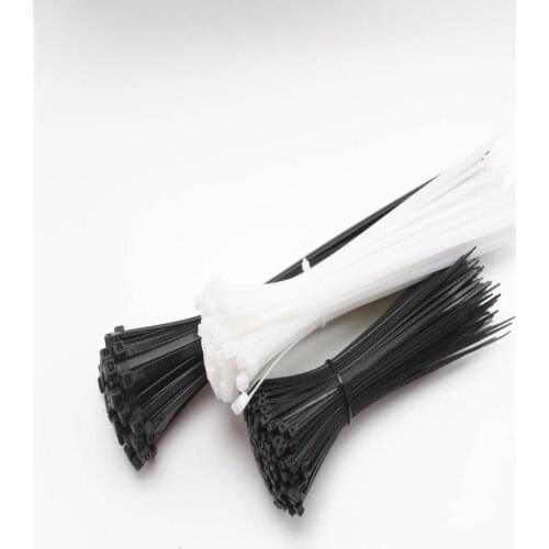 Free Shipping 5mm Width Black and White Nylon 66 Cable Tie Lock Self locking zip tie wraps