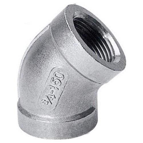 BSPT 3/4" DN20 Female Thread Stainless Steel SS304 45 Degree Elbow Max 150 psi Pipe Elbow Fittings For Water Gas Oil