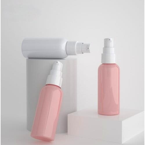 50ml Round Shoulder Powder Pump Bottle Cosmetic Disassembly Press Beak Bottle PET Plastic Emulsion Bottle