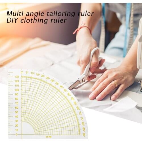 DIY Patchwork Fan Ruler Transparent Yellow Quilting Sewing Tailor Circle Cutter Template Craft Tool Sewing Accessory