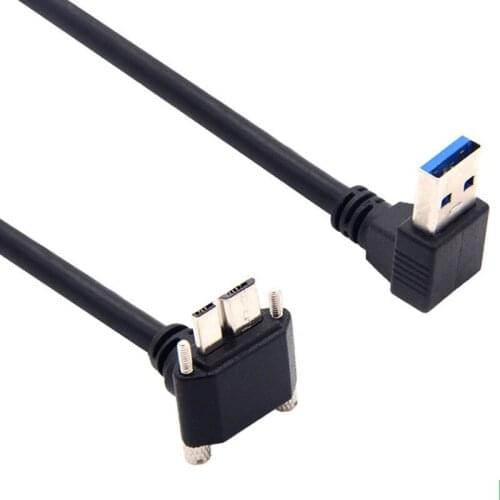 Double Bend USB 3.0 Type A 90 Degree UP&Down Angled To Micro B Male Cable for Samsung S5 Note 3 HDD External Hard Drive Disk