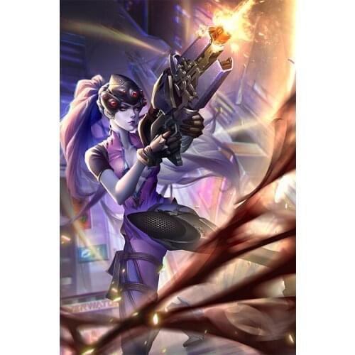 Print Canvas anime Overwatch Widowmaker Sexy Girl Art Poster 50x70 60x90 Custom Painting Living Room Bedroom Hanging Picture