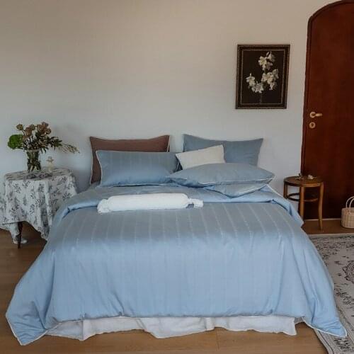 Lace Jacquard Embroidery Series Bedding Set Pure Cotton Bed , Four - Piece Set Bed Linen , Quilt Cover 100 % Cotton 4 Pcs Solid