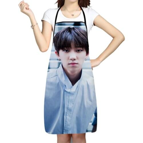 KPOP Seventeen THE8 Printed Kitchen Cooking Baking Aprons Home Cleaning 68*95cm Oxford Fabric For Women Man Home Delantal Cocina