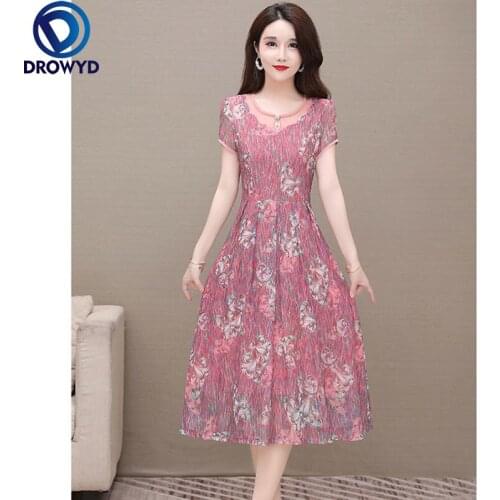 Fashion Floral Lace Dress Women Summer Short Sleeve Casual Elegant Knee Length Dress Vestidos Mujer 2021 Bodycon Party Dresses