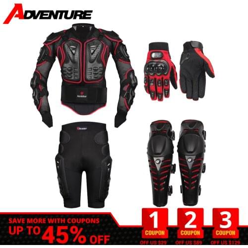 Motorcycle Body Armor Motorcycle Jacket Suit Men Moto Protective Body Protector Motocross Racing Armor Protecciones ATV 4 Piece