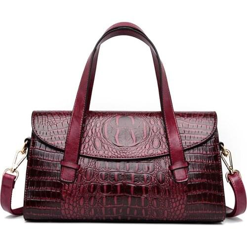 New Big Capacity Alligator Tote Pillow Bag Ladies Shoulder Bags For Women Messenger Bags Womens Genuine Leather Handbags