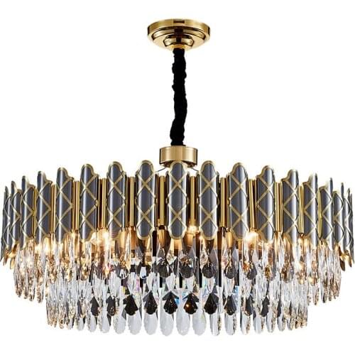 New Post-Modern Black Luxury Crystal Lighting Simple Atmosphere Living Room Bedroom Dining Room Chandelier