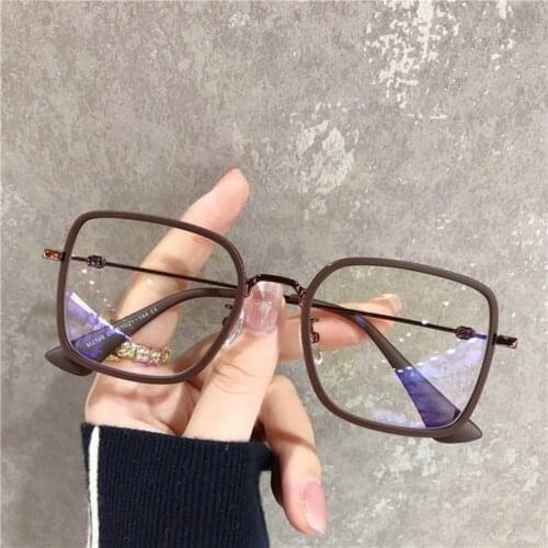 Anti Blue Light Glasses Women Men Metal Spectacles Clear Glasses Optical Eyeglasses Square Frame Transparent Lens Frame Unisex