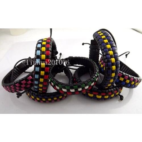Wholesale 42 pcs Hand-woven Fashion Jewelry Mix Color Soft LEATHER BRACELET