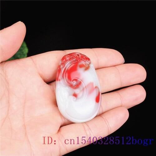 Jade Dragon Pendant Necklace Men Ruyi Charm Fashion Women Gifts Hand Amulet Red white Natural Jadeite Carved Jewelry Chinese