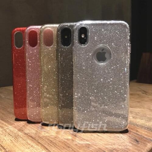 Crispyfish Glitter Sparkly Transparent Soft TPU Case For iPhone 7 8 Plus Silicone Case Cover Skin For iPhone 6 6s X XS XR XS MAX