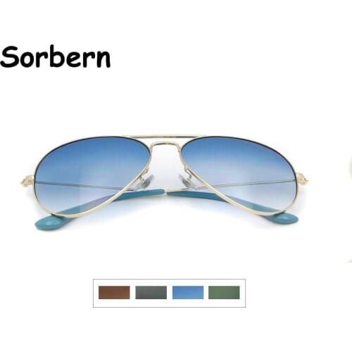 Pilot Sun Glasses For Men Sunglasses Vintage Metal Sun Shades For Women Double Bridge Ladies Glasses Uv Gafas De Sol Mujer