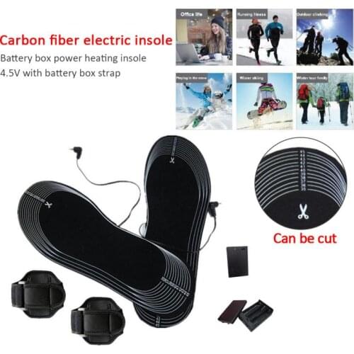 Outdoor Sports Heating Insoles Winter USB Heated Feet Warm Insole USB Heated Insoles Shoes Soft Lint-cut Size with Battery Case