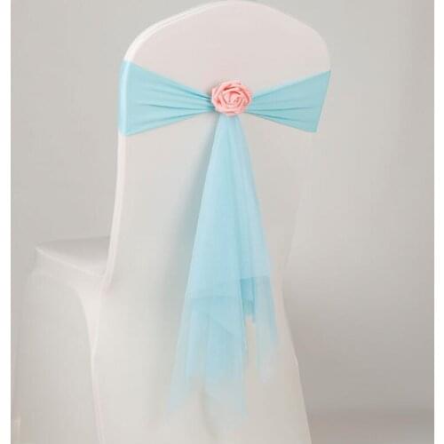 Wedding Banquet Decoration Bowknot Design Chair Ribbon No-tie Bow Sash Seat Cover Back Decorations LX8563