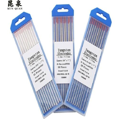 Factory sell directly WT20 tungsten electrode red head for tig welding length 150/175mm , 10pcs/package