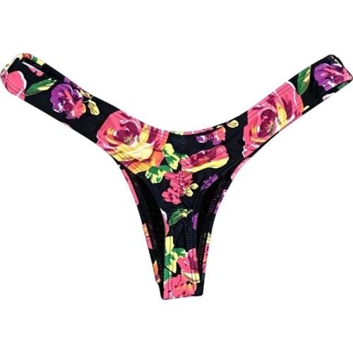 Women Brazilian Print Bikini Bottom Thong Separate Bathing Beach Swimsuits Swimwear Skinny Swimsuit Bottoms For Women Panties