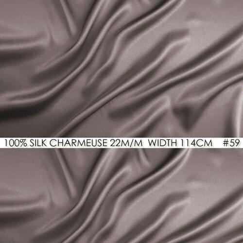 100% SILK CHARMEUSE SATIN 114cm width 22mommes Men Silk Shirts Material For Sewing Reddish Gray #59