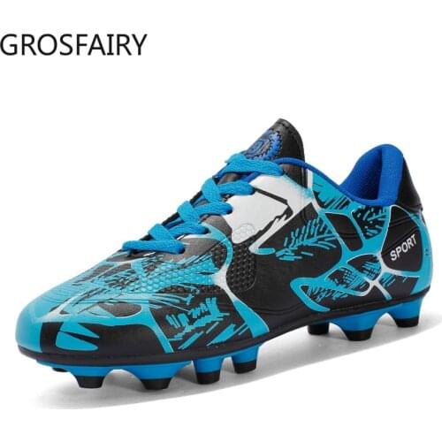 2021 Leather Foot Shoes Long Spikes Student Non-slip Boys Leather Foot Shoes Youth Broken Nails Football Shoes Sports Shoes